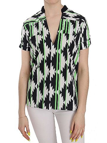 Costume National Multi Color Plunging Top Women's Blouse (view 1)