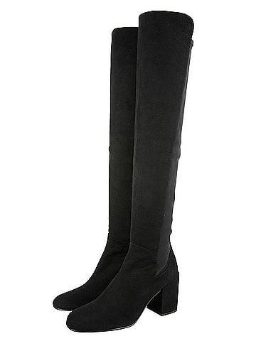 Stuart Weitzman Women's Halftime Stretch-Crepe Black Suede Over-The-Knee Boot (10 US) (view 2)