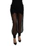 Dolce & Gabbana Basic 100% Synthetic Solid Black Black See Through Jogger Polyester Women's Pants Size XS - photo 1