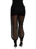 Dolce & Gabbana Basic 100% Synthetic Solid Black Black See Through Jogger Polyester Women's Pants Size XS - photo 3