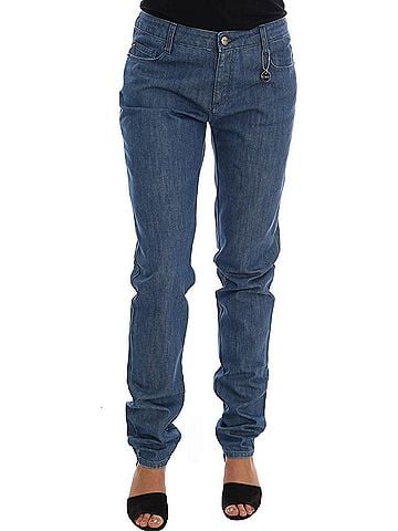 Costume National Blue Wash Cotton Boyfriend Fit Women's Jeans (view 1)