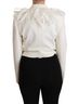 Dolce & Gabbana Basic 100% Cotton Solid White White Double Breasted Coat Wool Women's Jacket Size S - photo 4