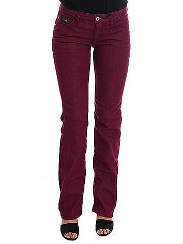 Costume National Red Wash Cotton Stretch Denim Women's Jeans (view 1)