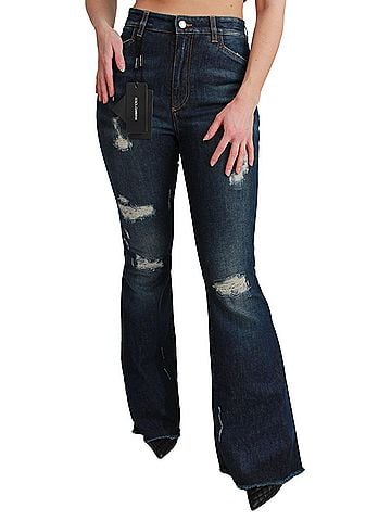 Dolce & Gabbana Basic Blue Denim Cotton Stretch Flared Women's Jeans (view 1)