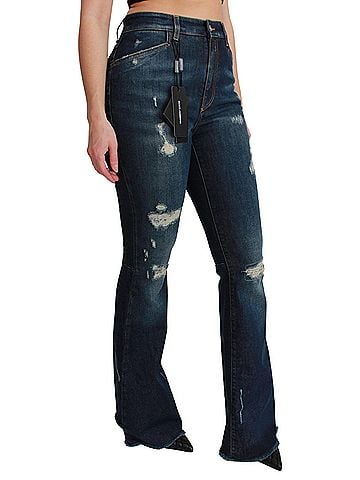 Dolce & Gabbana Basic Blue Denim Cotton Stretch Flared Women's Jeans (view 2)