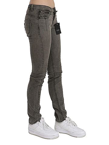 Costume National Gray Low Waist Skinny Denim Cotton Women's Jeans (view 2)