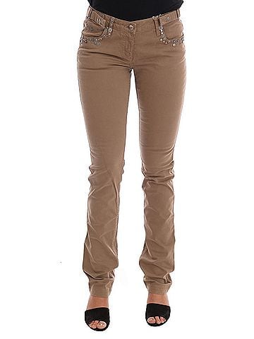 Costume National Beige Cotton Stretch Slim Fit Women's Jeans (view 1)