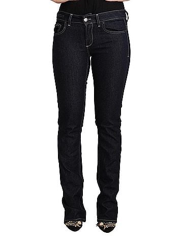 GF Ferre Black Cotton Stretch Low Waist Skinny Denim Women's Jeans (view 1)