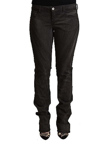 Costume National Black Cotton Mid Waist Skinny Women's Pants (view 1)