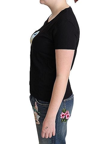 Moschino Black Printed Cotton Short Sleeves Women's T-shirt (view 2)