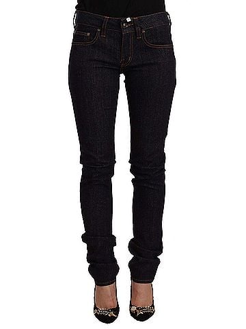 GF Ferre Black Mid Waist Cotton Denim Skinny Women's Jeans (view 1)