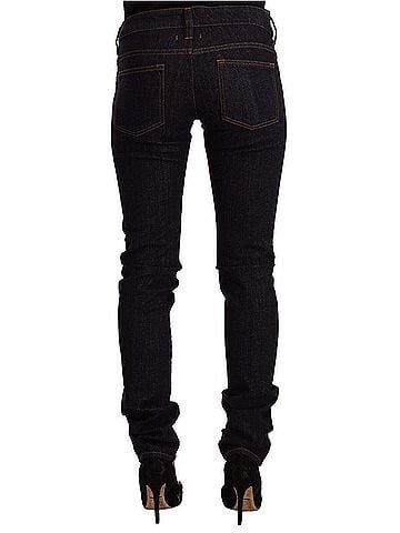 GF Ferre Black Mid Waist Cotton Denim Skinny Women's Jeans (view 2)