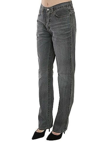 Roberto Cavalli Gray Washed Mid Waist Straight Denim Pants Women's Jeans (view 2)