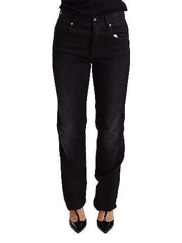 Ermanno Scervino Black Washed Straight Denim Trouser Cotton Women's Jeans (view 1)