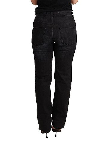 Ermanno Scervino Black Washed Straight Denim Trouser Cotton Women's Jeans (view 2)
