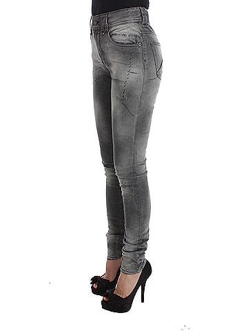 John Galliano Gray Wash Cotton Blend Slim Fit Denim Jeans Women's Pants (view 2)