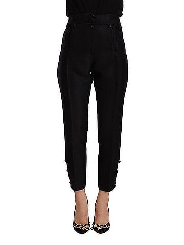 Dsquared2 Black Wool High Waist Skinny Women Women's Pants (view 1)