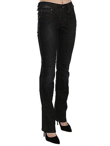 John Galliano Black Mid Waist Slim Fit Corduroy Denim Casual Women's Pants (view 2)