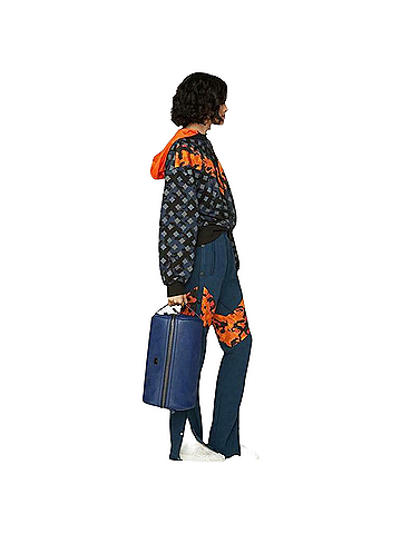 MCM Women's Blue Cotton Camo Lion Orange Nylon Hood Sweatshirt (Regular; M) (view 2)