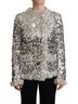 Dolce & Gabbana Basic 100% Nylon Solid Silver Silver Sequined Shearling Long Sleeves Women's Jacket Size S - photo 1