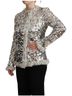 Dolce & Gabbana Basic 100% Nylon Solid Silver Silver Sequined Shearling Long Sleeves Women's Jacket Size S - photo 2