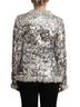 Dolce & Gabbana Basic 100% Nylon Solid Silver Silver Sequined Shearling Long Sleeves Women's Jacket Size S - photo 3