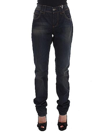 John Galliano Blue Wash Cotton Blend Boyfriend Fit Women's Jeans (view 1)