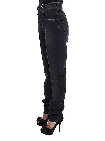 John Galliano Blue Wash Cotton Blend Boyfriend Fit Women's Jeans (view 2)
