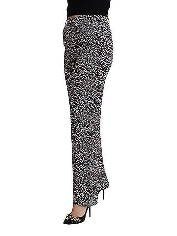 Michael Kors Black High Waist Printed Straight Women's Pants (view 2)