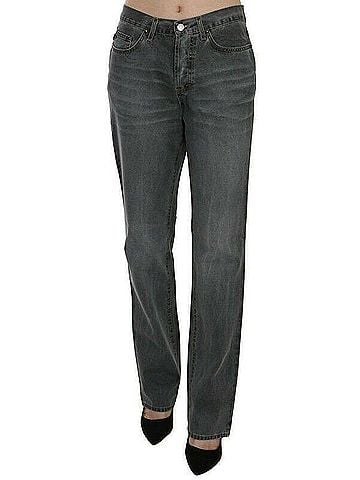 Roberto Cavalli Gray Washed Mid Waist Straight Denim Pants Women's Jeans (view 1)
