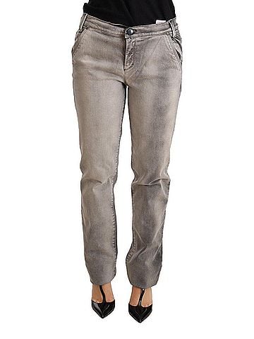 Ermanno Scervino Gray Washed Low Waist Skinny Trouser Cotton Women's Jeans (view 1)