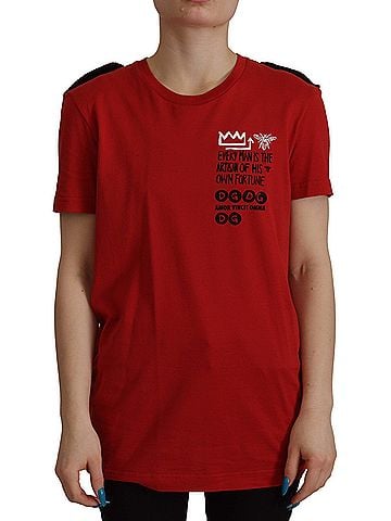 Dolce & Gabbana Basic Red Amor Vincit Omnia Crewneck Women's T-shirt (view 1)