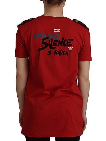 Dolce & Gabbana Basic Red Amor Vincit Omnia Crewneck Women's T-shirt (view 2)