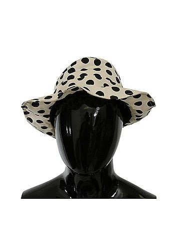 Dolce & Gabbana Basic White 100% Cotton Polka Dot Design Trilby Women's Hat (view 1)