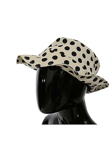 Dolce & Gabbana Basic White 100% Cotton Polka Dot Design Trilby Women's Hat (view 2)