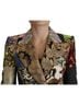 Dolce & Gabbana Basic 100% Cotton Solid Multi Color Multicolor Double-Breasted Patchwork Jacquard Blazer Women's Jacket Size XS - photo 5