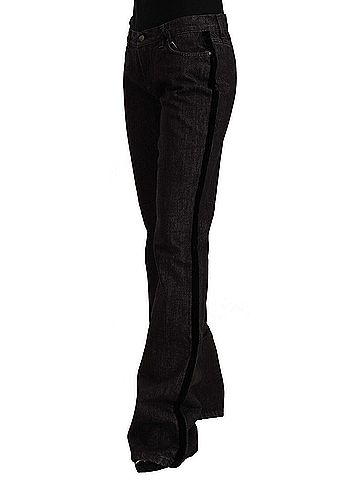 GF Ferre Black Mid Waist Cotton Denim Straight Boot Cut Women's Jeans (view 2)