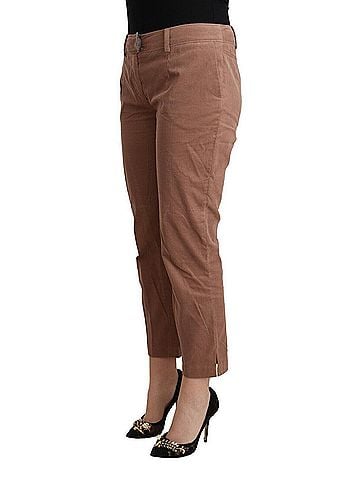 Costume National Brown Cotton Tapered Cropped Women's Pants (view 2)