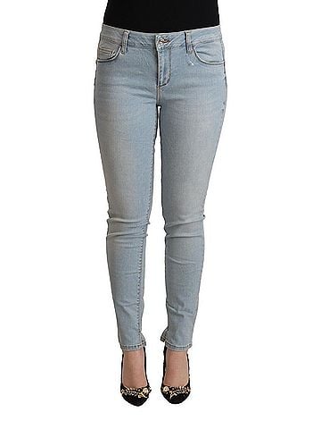 LIU JO Light Blue Cotton Mid Waist Slim Fit Denim Women's Jeans (view 1)