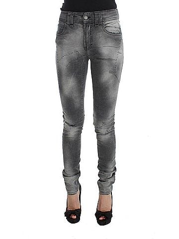 John Galliano Gray Wash Cotton Blend Slim Fit Denim Jeans Women's Pants (view 1)