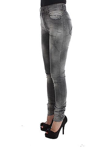 John Galliano Gray Wash Cotton Blend Slim Fit Denim Jeans Women's Pants (view 2)