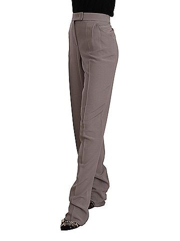 Giorgio Armani Brown High Waist Silk Tapered Long Women's Pants (view 2)