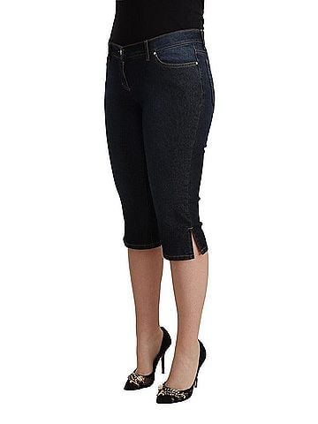 GF Ferre Blue Cotton Stretch Low Waist Slim Capri Denim Women's Jeans (view 2)
