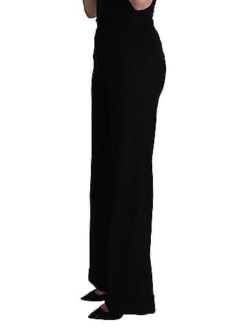 Dolce & Gabbana Basic Black Cashmere Wide Leg Women Trouser Women's Pants (view 2)