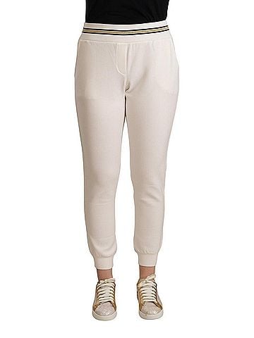 Patrizia Pepe White Polyester Mid Waist Jogger Women's Pants (view 1)