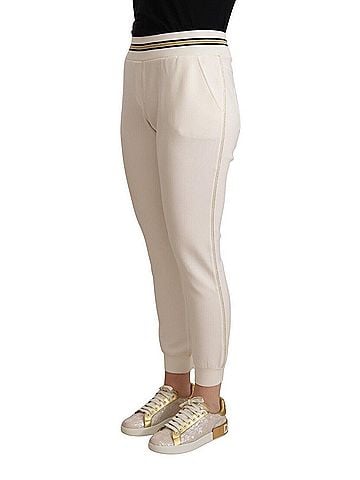 Patrizia Pepe White Polyester Mid Waist Jogger Women's Pants (view 2)