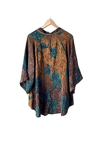 Indie Ella Silk Floral Duster Kimono Denim Jacket (view 2)