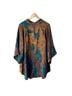 Indie Ella 100% Silk Floral Brown Blue Denim Jacket One size - photo 2