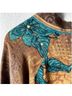Indie Ella 100% Silk Floral Brown Blue Denim Jacket One size - photo 6