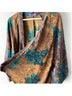 Indie Ella 100% Silk Floral Brown Blue Denim Jacket One size - photo 5